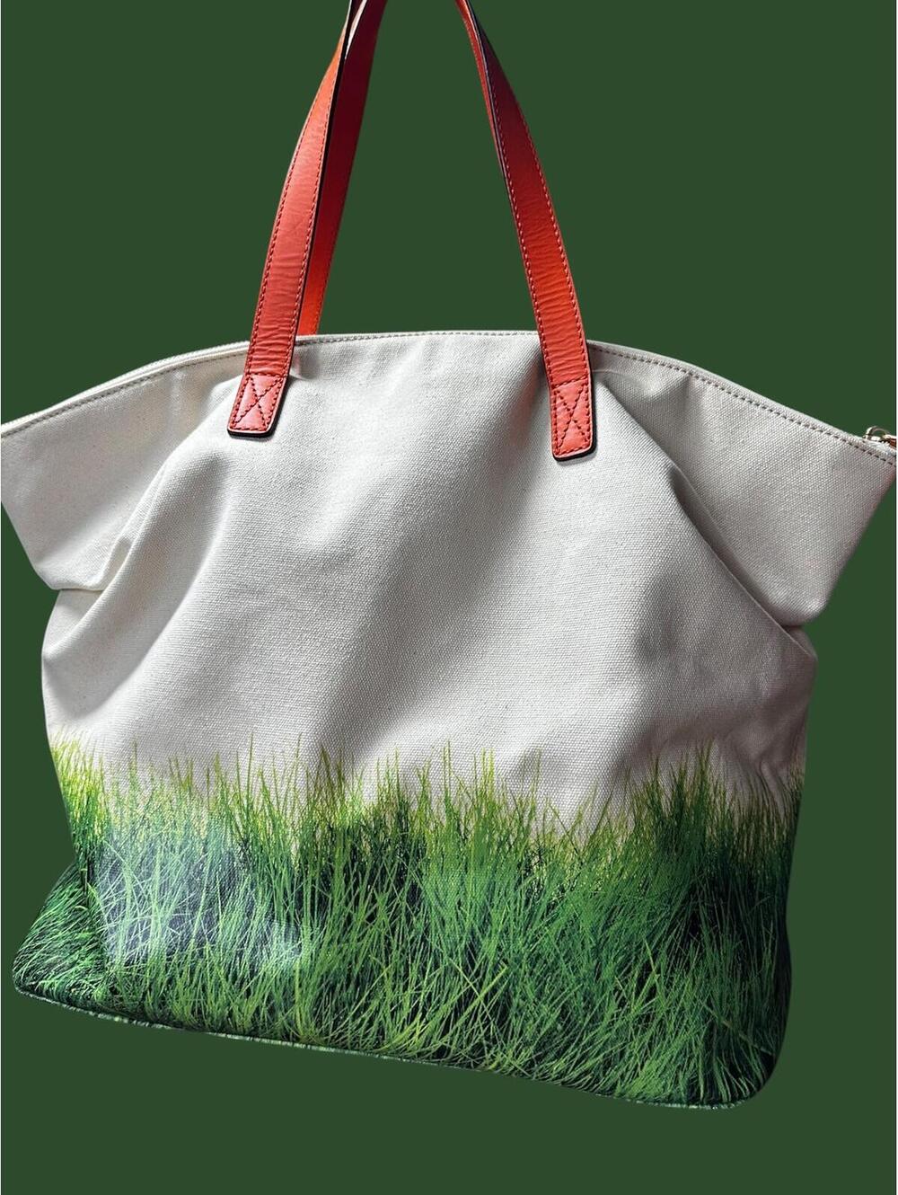Kate Spade Play the Field Canvas Tote Bag Cream Green - Picture 2 of 6